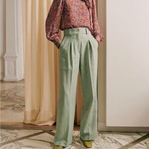 Sézane wool Green Trousers
